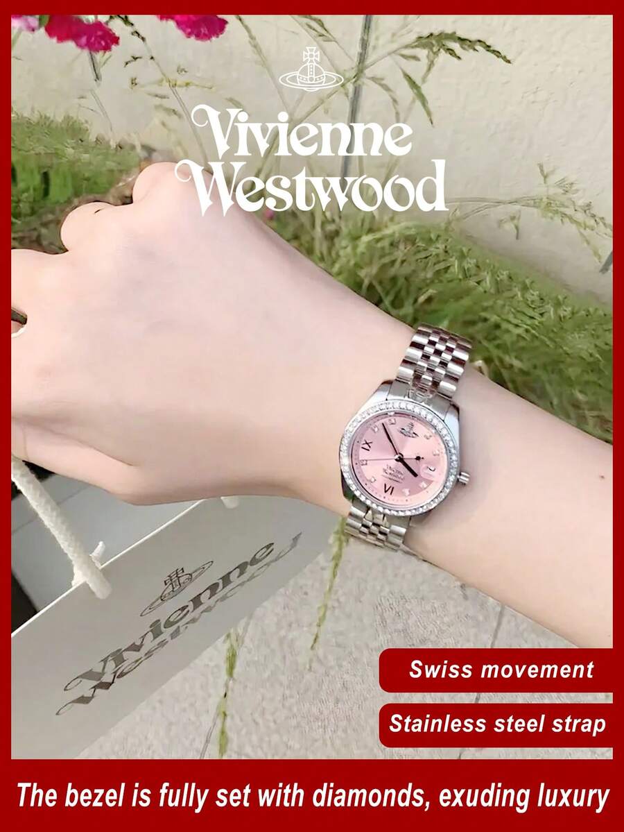 Vivienne Westwood Camberwell Watch  In Stainless Steel Pink-Silver - Silver - View 1