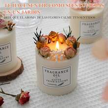 Vela aromáticas decorativa,velas Aromáticas de Flores Secas,veladoras aromaticas con caja de regalo y espaciadores,Cera de Soja 100% Pura,detalles para regalar a mujer,regalo de cumpleaños - Campánula - Ver 11