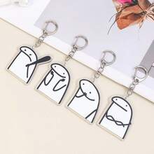 12 Stücke süße Strichmännchen Acryl Schlüsselanhänger Anhänger, geeignet für Rucksack, Geldbörse, Kamera, Kopfhörertasche Dekoration, Taschenzubehör, Schlüsselanhänger - Verschiedenfarbig - Übersicht 1