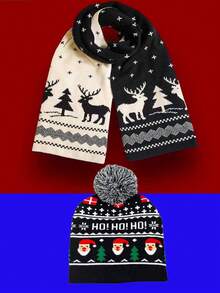 1件 新年 圣诞节 万圣节 冬季 红色 黑色 围巾 男士 女士 秋冬 红色 25年 新款 高档 时尚 休闲 百搭 学生 针织围巾 情侣款 - 彩色 - 查看 10