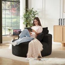 Chenille-Schaumstoff-Einzelsessel, keine Montage erforderlich, flauschiger moderner Schlafsessel für Wohnzimmer, Schlafzimmer, Lounge und Vorführraum