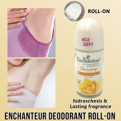  Enchanteur Parfümierter Roll-On Deodorant, bietet Schweißkontrolle, antibakteriell, Geruchskontrolle, eleganter Duft, frisch und angenehm, langanhaltender Duft, schnelle Absorption, tragbar und einfach zu verwenden, beruhigend für die Haut, geeignet für alle Hauttypen, unverzichtbar für den täglichen Gebrauch