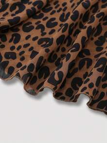 Women's Pleated Leopard Print A-Line Skirt, Casual Daily Wear
