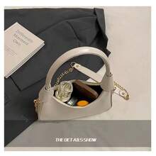 Nuevo Bolso Bandolera Con Cadena Versátil Bolso Media Luna - Negro - Ver 8