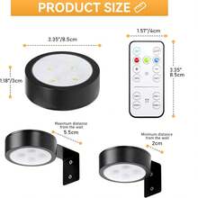 3 pièces Éclairage sous meuble, appliques murales, lampes de peinture LED, lampes d'affichage d'art, éclairage de meuble avec télécommande, variateur et fonction de minuterie, alimenté par piles (piles non incluses), 3 modes d'éclairage, convient pour galerie d'art, studio, chambre à coucher (blanc, noir, doré) - CW - Voir 5