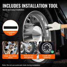 Rear Front Axle Wheel Covers, Spiked Axle Cover For Semi Truck, ABS Rust-Resistant Lug Nut Covers, Universal Fit, Installation Tool Included, 2 Front And 4 Rear Axle Hub Covers Combo Kit - 13.90x4.25 inch and 13.94x9.17 inch - 查看 5