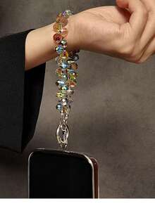 Stylish Crystal Chain Wristlet, High-Quality Short Wrist Strap For Women, Versatile For Travel, Shopping, Phone Case, Bag Accessory