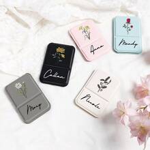 1PC Personalized Square Makeup Mirror, Pocket Mirror With Custom Name And Logo, Bridesmaid Gift, Folding Makeup Mirror, Travel Makeup Mirror