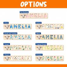 [New Font And New Pattern] Customized Puzzles, Customized Children's Educational Toys With Optional Bottom Plate Patterns, Support Customization Of 3-10 Letters And 1 Pattern, Suitable Birth Gifts, Christmas Gifts(With Stand)