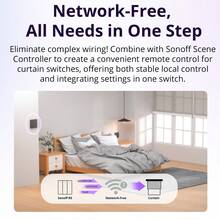 MINI-RBS,SONOFF WiFi Smart Roller Shutter Switch MINI-RBS Scheduled Curtain Operation With Matter EWeLink APP & Voice Remote Control Works With Alexa/Apple Home - White - View 9