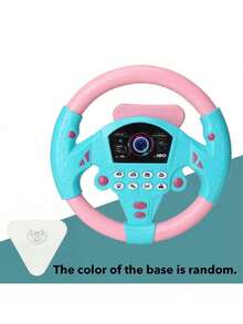 1pc Kids Simulated Driving Controller Spin Tune Interactive Music Steering Wheel Interactive Car Steering Wheel Toy Educational Activity Gift ABS Resin Assorted Colors No Batteries Included Type Rand