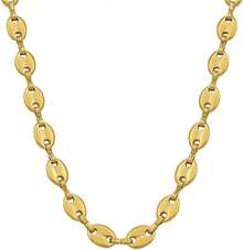 HIJONES Stainless Steel Coffee Beans Chain Necklace Bracelet Men Women Minimalist Chunky Hop Jewelry - 5毫米金 - 查看 1