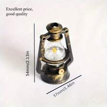 2PCS Retro Coal Oil Lamp Model - Perfect For DIY Decoration, Photography Props, And Handicrafts, Doll House Tabletop Decoration, As A Handmade Material For Easter, Halloween, Christmas, And New Year Gifts. Classic Holiday Decoration Design, Nostalgic Lighting, Finely Replicated Lightweight Props, Miniature Lighting Home Accessories, A Choice For Holiday Shoppers - 2個 - 查看 2