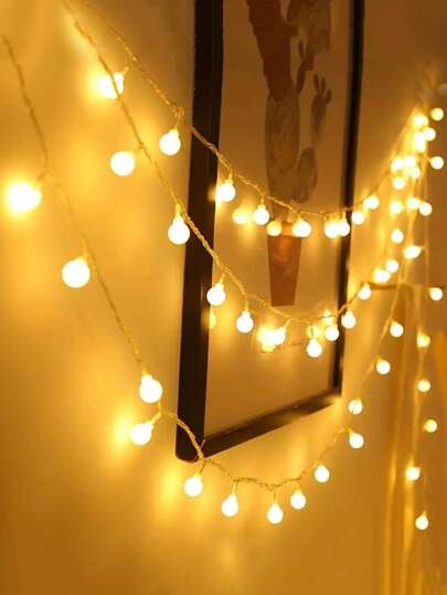 1 buc. Șnur luminos LED, lumini decorative pentru dormitor de interior - alimentat cu baterii, bandă luminoasă albă caldă, potrivită pentru dormitor, cămin, brad de Crăciun, decor de petrecere pe terasă în aer liber, perfect pentru lumini de bal de sărbători, Ziua Recunoștinței