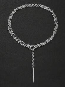 1pc Punk O-Ring Rivet Pendant Necklace, Hiphop Open Circle Necklace For Men And Women, Minimalist Street Style Party Accessory