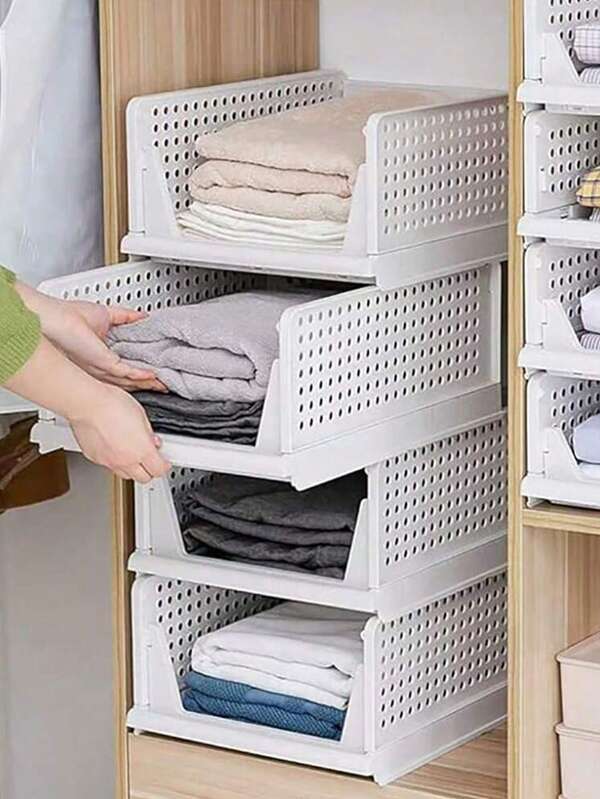 Stackable Closet Organizer Foldable Stackable Clothes Storage Organiser Basket Stackable Clothes Folders Compact Storage Basket Closet Storage Box Shirt Storage Rack Clothes Storage Bag Closet Organizers And Storage For Girls' Room Drawer Bathroom Bedroom Kitchen College Dorm Home Organization Home Decor Bathroom Decor And Accessories Fall Decor Closet Organizers And Storage Closet Systems