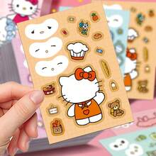 Sanrio 8pieces Of Cartoon Sanrio Costume Stickers, Hello Kitty Puzzle Costume Stickers, Handmade Account Stickers, Decorative Luggage, Guitar, Phone Case, Laptop, Perfect Party Gifts, Fans' Holiday Gifts.