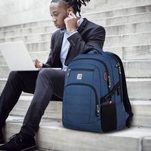 UKEIN 1PC Bagsure Travel Laptop Backpack, Business Water Resistant Laptop Backpack With USB Charging Port, College Bag For Men & Women - Màu xanh lam - Xem 9