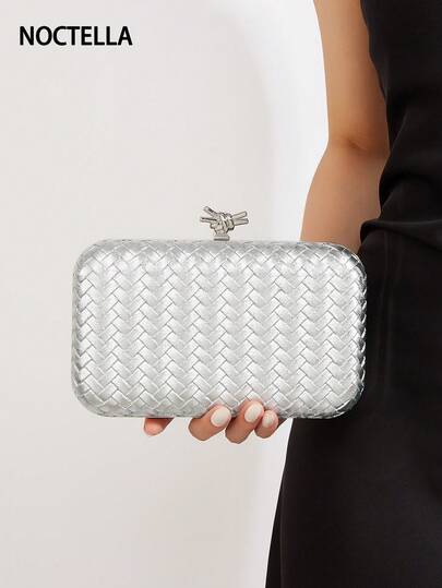 Noctella 时尚小巧银色盒式包，优雅时尚的 PU 皮革派对包，适合女士派对、婚礼、晚宴、宴会晚宴包，适合派对女孩、女士，适合女性，非常适合派对、婚礼、舞会、晚宴/宴会，送给女性的最佳礼物