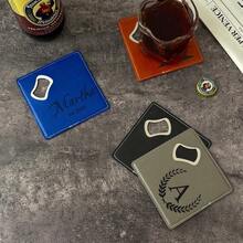 1pc/5pcs/10pcs/20pcs Customized Engraved Black Marble Texture Wooden Coasters, Personalized Coaster Gifts, Housewarming, Wedding, Anniversary Gifts - Black Marble - View 10