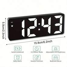 This Multi-Functional LED Desktop Alarm Clock, Powered By USB, Displays Time And Temperature, And Features A Night Light Function. It Is Suitable For Bedrooms, Home Offices Or Living Rooms, And Is An Ideal Gift For Christmas, Halloween, Easter, Valentine's Day, Thanksgiving And Birthdays. - Multicolor - View 9