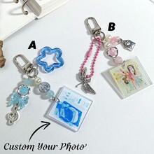 1pc "Wave To Sky" Beaded Custom Photo Keychain | Handmade | Summer Wave | Matching Pendant | Custom Photo Keychain - Multicolor - View 1