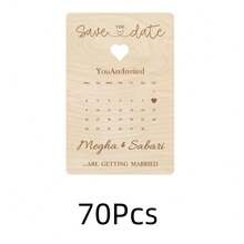 Custom-Designed Wooden Wedding Invitations With Text, Wedding Keepsakes, Wedding Invitation Cards, Wooden Date Storage Boxes, Wedding Supplies Engraved Date Calendars, Suitable For Beach And Engagement Celebrations, Simple And Practical, Perfect For Children's Art Activities. - Multicolor - View 17