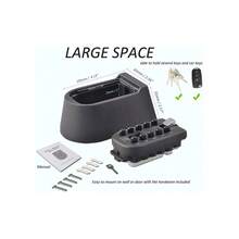 NEW Wall Mounted Outdoor Key Storage Lock Box 10 Digit Push-Button Combination.Mini Combination Outdoor Key Fixing Kit -Key Cabinet - Black - View 6