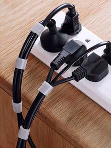 5-Meter Cable Organizer, Cable TieHook And Loopro Cable Tie, Data Cable Management, Self-Adhesive Double-SiHook And Looplcro Tie, Headphone/USB Cable, Computer Cable Tie, Desktop Cable Pack Organizer, Household And Office Cable And Wire Management - Grey - View 10