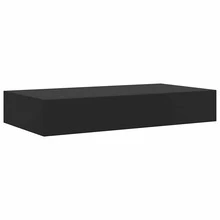 Estantería Flotante de Pared Larryhot con Cajón Negro 48x25x8 cm, Adaptable a múltiples estancias (entrada, baño, despacho), estructura robusta, fácil de montar, ideal para almacenaje y decoración - Negro - Ver 4