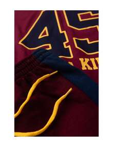 Conjunto Infantil Verão Masculino 45 Mega Kids - Bordo - bordô - Visão 5