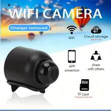 Mini Camera, Indoor Security Camera, 480P Video, Wi-Fi, USB Powered, Live Surveillance And Looping Video, Suitable For Baby Monitoring/Pet/Babysitter, Mini Surveillance Camera, Mini, Security Camera, Home Security, Babysitter, Compact Design, Wi-Fi Connection, Reliable Video Recording, Indoor Camera, Business, Remote Worker - 黑色-PVC-X5 - 查看 2
