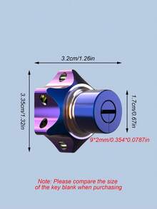 2个钛阳极氧化摩托车钥匙帽 - 蓝黑渐变色，钛合金钥匙套带登山扣，通用型，适用于电动滑板车、Niu、Vespa、定制摩托车，个性化通用替换钥匙头（钛表面处理）