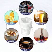 3 Pack Brew Bags, 12.2x. 87 Large Reusable Fine Mesh Bag With Adjustable Drawstring, Home Brewing Hops Grains Fruit Wine Beer Making Brew In A Bag Supplies12.2x. 87 - Initial - View 8