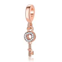 1pc Rose Gold Plated Beaded Pendant, Styles Include Heart, Ginkgo Leaf, Key, Travel, Snowflake, Etc. Suitable For Customizing Existing Bracelets And Necklaces With DIY Decoration. - Rose Gold - View 3
