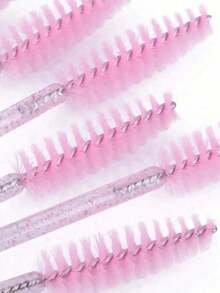 50PCS Disposable Mascara Wands, Nylon Bristle Eyelash Brush Spoolies, Unscented Eyebrow Extension Applicator With ABS Plastic Rod, Normal Skin Compatible - Pink And Black Wand Set,Daily Necessities, Back To School Supplies, Gifts For Ladies, Christmas Gifts, Home Decor - 粉色 - 查看 7