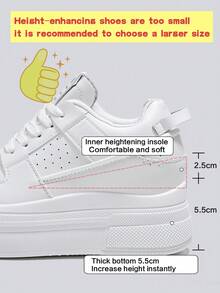 Alan Vincent【厚底运动鞋系列】建议选大一码，平时穿37码的就选38码 白色女鞋 2025年优雅唯美新款女士休闲鞋 女士厚底鞋 户外舒适运动鞋 内增高5cm 派对鞋 适合矮个子女性