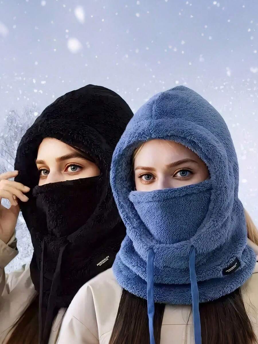 1件装冬季耳颈保暖帽，女士保暖内衬帽，滑雪面罩，涤纶针织全头颈保暖帽，男女通用，轻便，女士帽子组合，女士针织帽，女士冬季帽子情人节礼物 - 彩色 - 查看 1