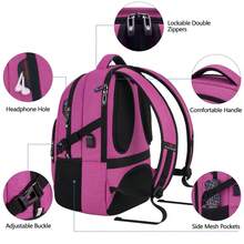 UKEIN 1PC Bagsure Travel Laptop Backpack, Business Water Resistant Laptop Backpack With USB Charging Port, College Bag For Men & Women - Màu đỏ - Xem 3