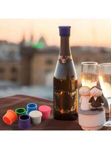 6pcs/Set Silicone Wine Stoppers, Reusable, Suitable For Wine, Beer, Champagne Bottles, Dishwasher , Keeps Drinks Fresh - Multicolor - View 4