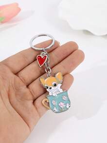 1个金属合金杯形狗狗钥匙扣挂件 男士宠物狗钥匙扣 个性化手提包汽车挂件配饰 钥匙扣 男友生日礼物 送给家人的独特珠宝礼物 送给爱狗人士的礼物 宠物店纪念品 - 彩色 - 查看 6