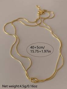 Nooxian 1 件不锈钢打结项链，金色女士珠宝 - 金黃色 - 查看 9