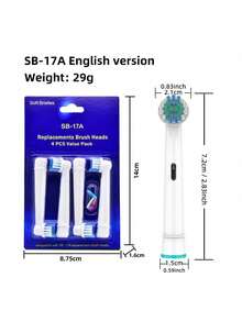 Electric Toothbrush Replacement Heads - Soft Bristles, Compatible With 1000/9600/3757/500/3000/8000/7500/7000/Pro Series, Suitable For Household Or Personal Use, Matches Smart Series And Professional Models - Multicolor - View 9