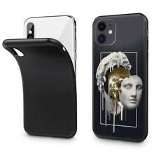 Funda de teléfono de silicona negra con arte de la estatua de David de Medusa de Michelangelo, compatible con iPhone 15 Pro Max, 14, 13, 12, 11, 15 Pro Max Mini, 7, 8 Plus, X, XR, SE, y también con Galaxy S17, S17 Pro y S17 Pro Max - b10 - Ver 7