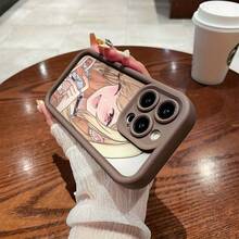 Funda de teléfono con patrón de chica anime para iPhone 16, sensación suave, 12MINI, parejas, 14PROMAX, diseño de protección de lente de cobertura completa, 11PRO negro, 11PROMAX, fundas de teléfono lindas 14PLUS, 15PROMAX estéticas, 14PRO para mujeres, 12PROMAX a prueba de golpes y anti-caída, 12PRO para hombres, 16PROMAX TPU grueso, 16PLUS único, 13/11/XR/15PLUS/15/XSMAX/XS/16/16PRO/14/13PROMAX/15PRO/12/13MINI/13PRO - Marrón - Ver 3