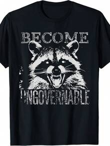 Vintage Angry Raccoon Become Ungovernable Trash Panda Meme T-Shirt - Style 12 - View 1
