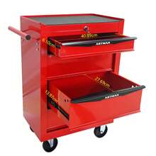 Rolling Metal Tool Chest With 4 Drawers, 20-Inch Sharpening Tool Chest With Ball-Bearing Drawer Slides, Steel Tool Storage Box Organizer, Red And Black