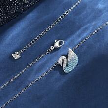 Dây chuyền pha lê giả giọt mưa SWAROVSKI MATRIX Dây chuyền xích xương đòn Quà tặng Giáng sinh cho nữ Quà tặng ngày lễ tình nhân Quà tặng lễ hội Qixi Quà tặng sinh nhật Quà tặng bạn gái - Màu xanh nhạt - Xem 8