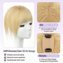 5x9cm Human Hair Topper Hair Piece Top Base Middle Part With Bangs 10 Colors Available For Women Hair Loss Or Bangs HairStyle - S27 - 查看 5