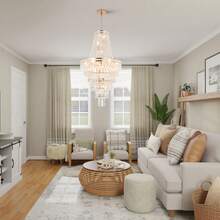 21.65 Inch Modern Luxury Golden Crystal Chandelier, 15 E14 Lamp Holders, Suitable For Living Room, Dining Room, Bedroom, Duplex Building Corridor (Excluding Light Source) - 金色 - 查看 7